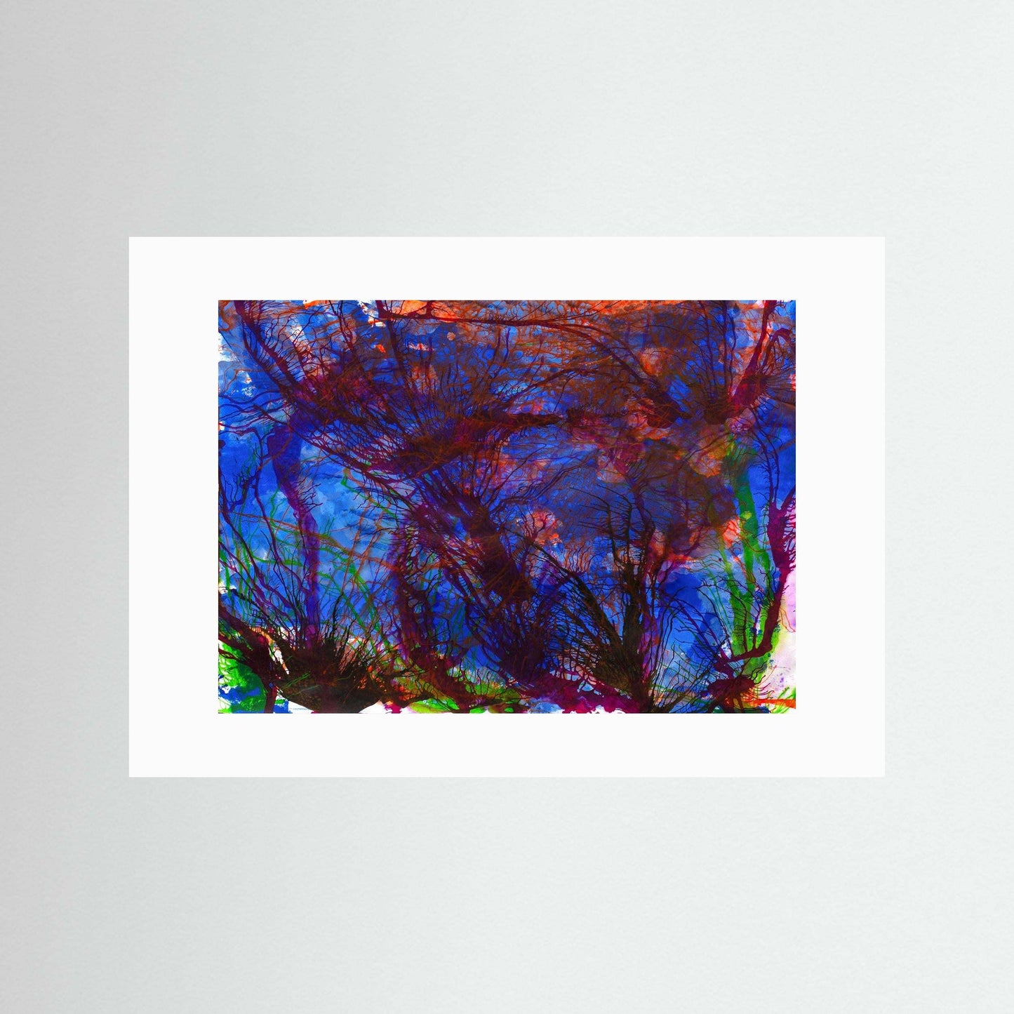 Wild Irish Ocean wall art hand painted in Ireland with vibrant ocean colors, printed on museum quality paper, framed in handmade Italian wood frame